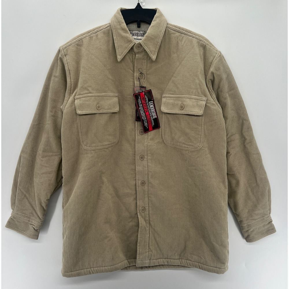 Cambridge Mens Corduroy Sherpa Lined Shirt Jacket M Chore Workwear Heavyweight‎